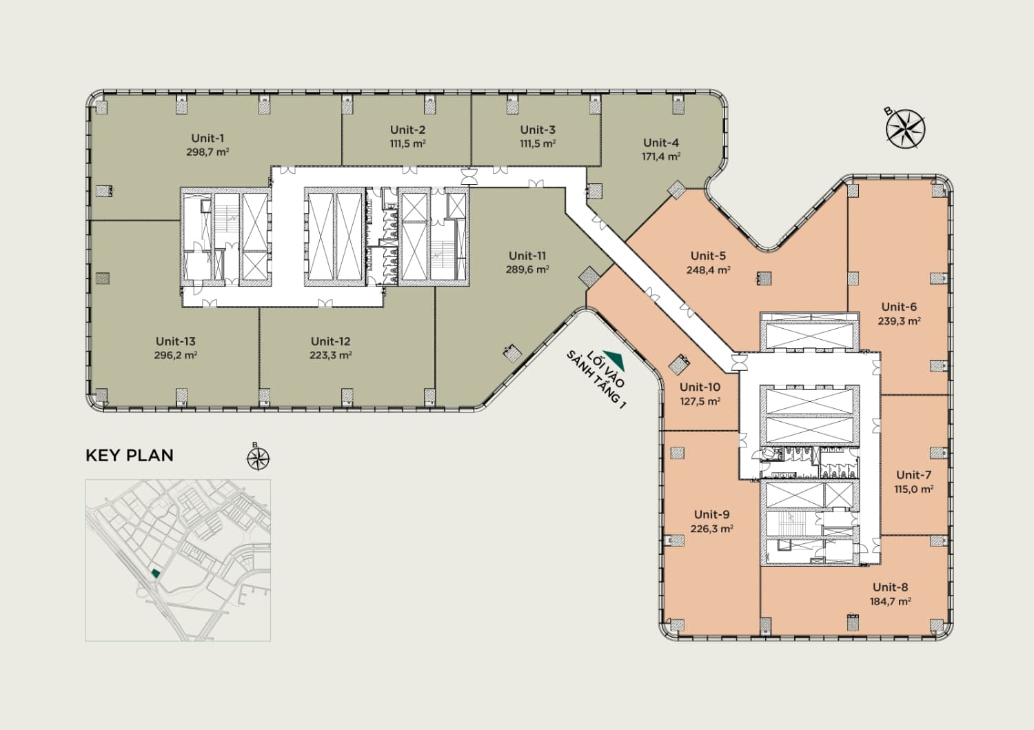 Mặt bằng tầng 17 - 19